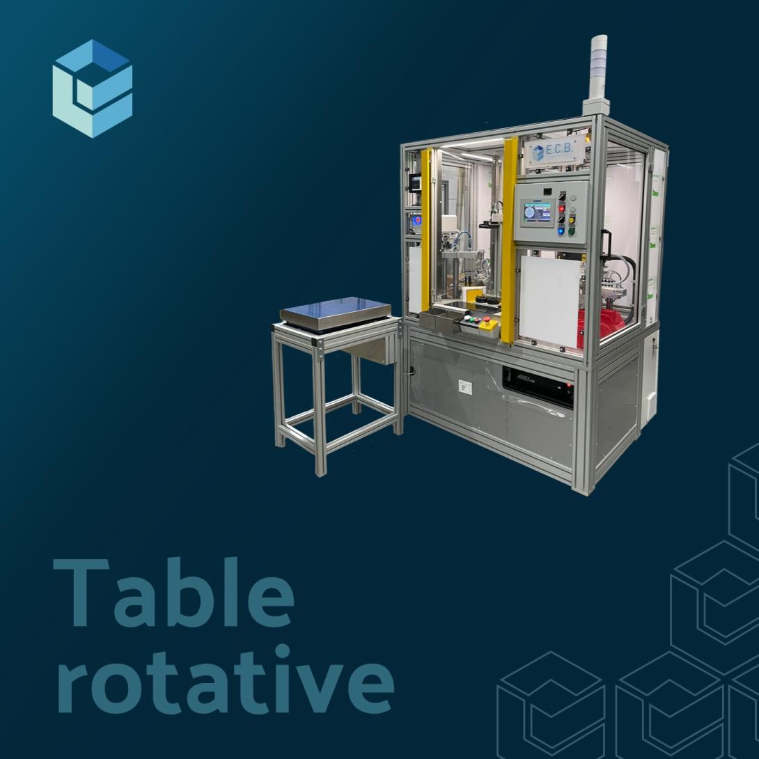 Table rotative pour le contrôle d'étanchéité et l'assemblage de composants pour les nouveaux moteurs Stellantis Euro 7 poster